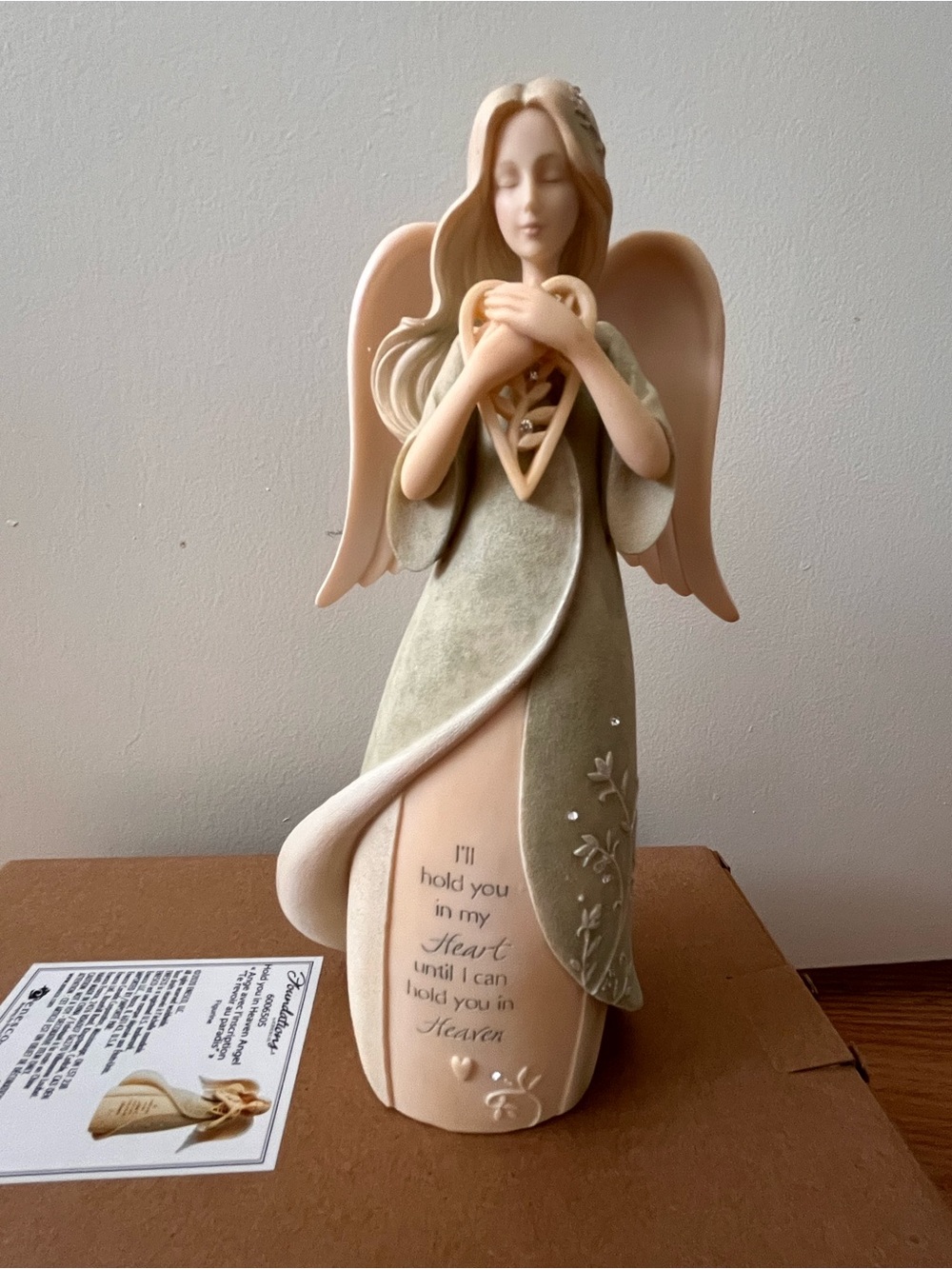 Enesco Angel Figurine in Pink and Sage